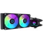 Hiditec LQ240 Sistema de Refrigeración Líquida con 2 Ventiladores ARGB 120mm PWM Control FDB Base Cobre y Tubos Teflón Negro